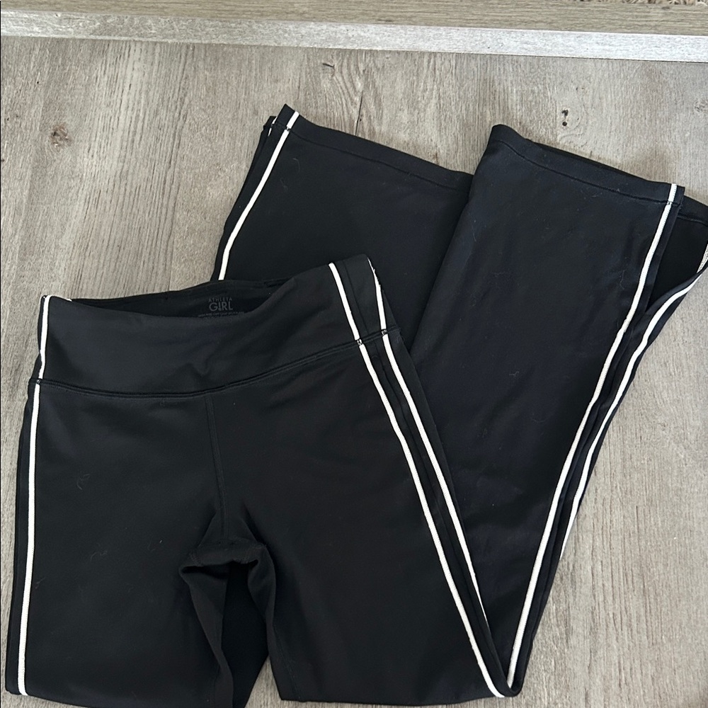 Athleta Girl Black Chit Chat Split Flare Leggings